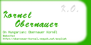 kornel obernauer business card