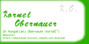 kornel obernauer business card